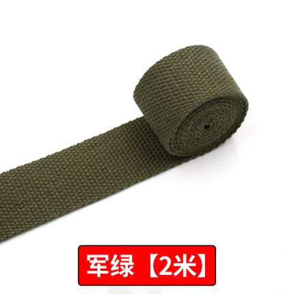 20mm 2 Meter Baumwolle Gurtband Bunte Band Rucksack Gürtel Umreifung NäHenne Gürtel DIY Tasche Zubehör: Armee Grün