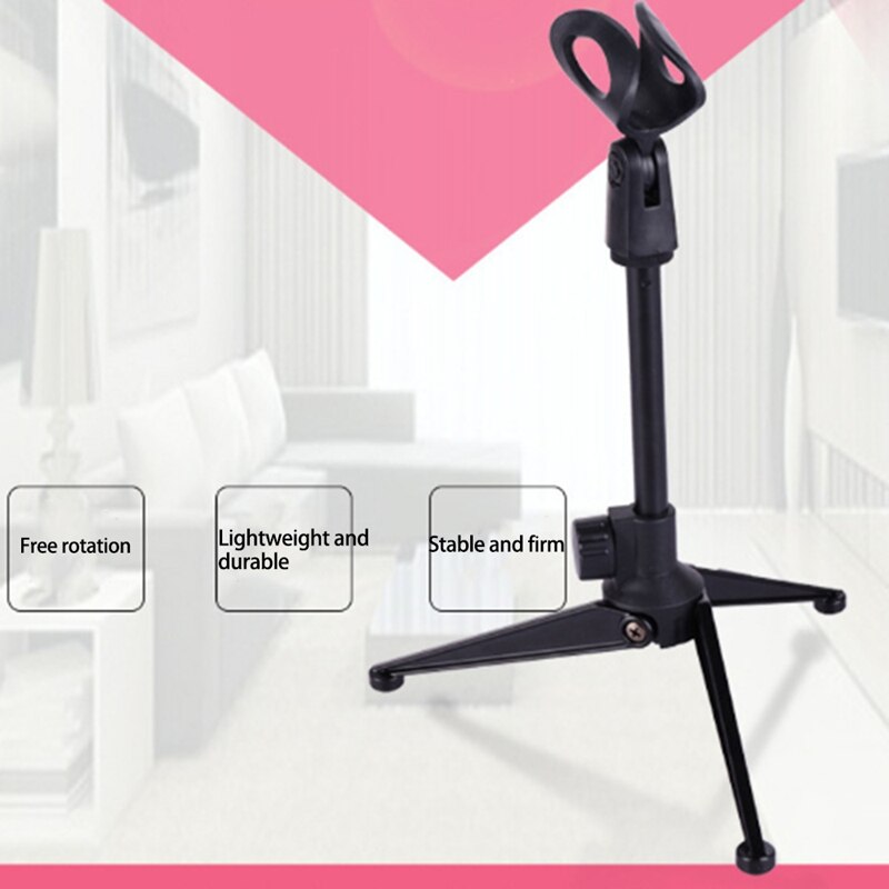 2Pcs with Clamp Desktop Holder Table Tripod Mount Lightweight Bracket Practical Adjustable Portable Microphone Stand
