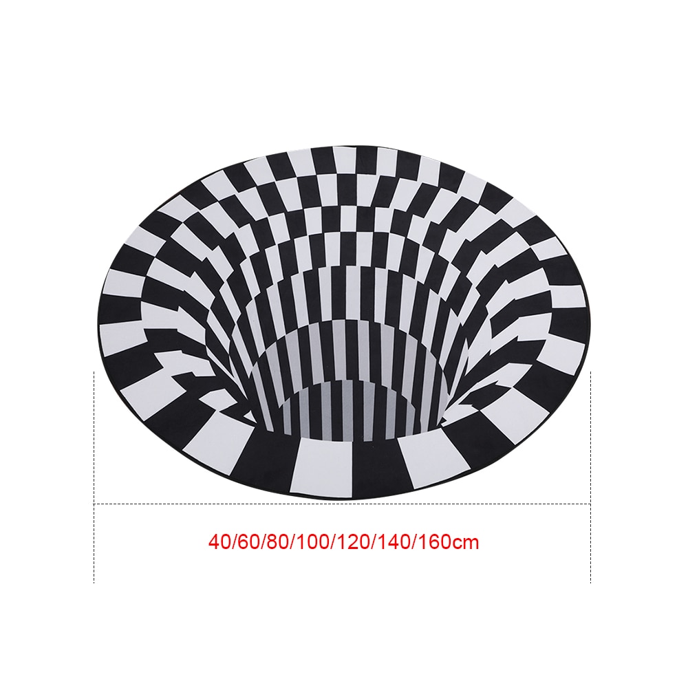 3D Illusion Rug Print Optical Illusion Areas Rug Carpet Floor Pad Non-slip Doormat Mats for Home Decor