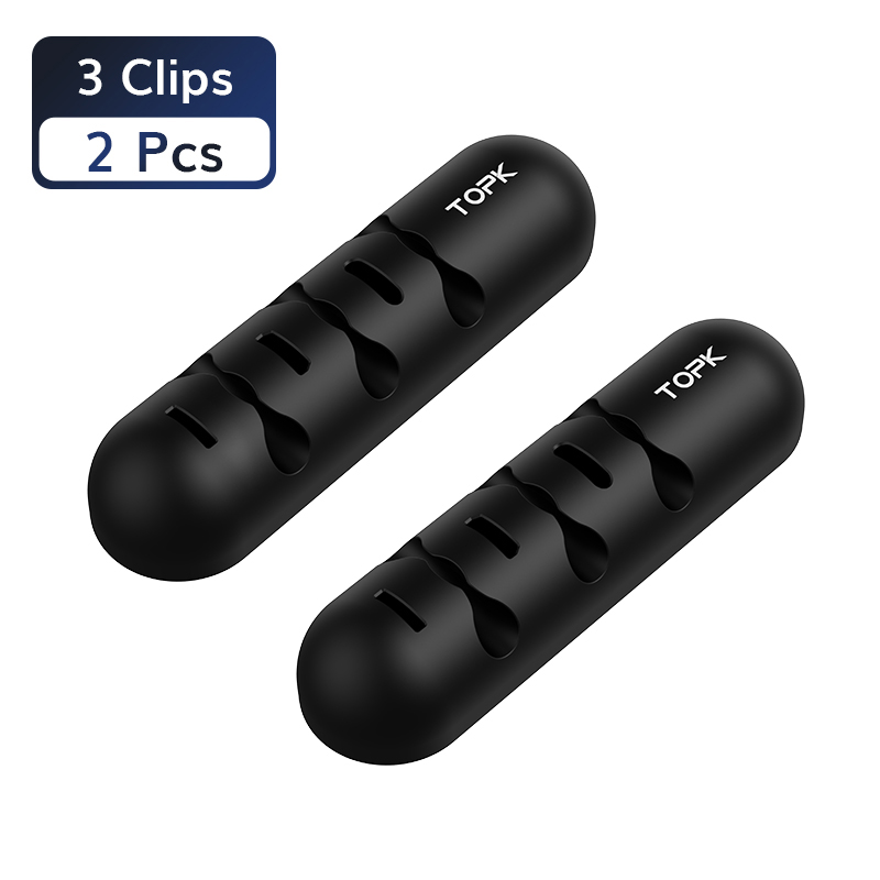 TOPK L35 Cable Organizer Magnetic Plug Box Silicone Cable Winder Flexible Cable Management Clips for Mouse Earphone: Yellow