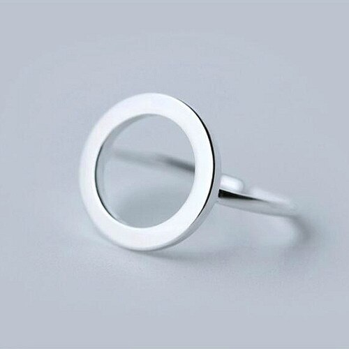 INZATT Real 925 Sterling Silver Zircon Round Triangle Cross Adjustable Ring For Women Fine Jewelry Punk Accessories: RY135