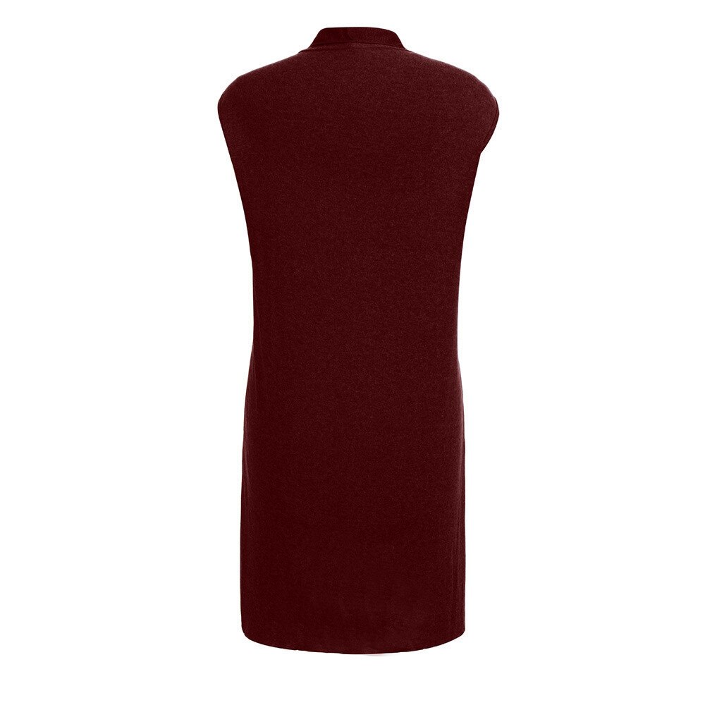 Gilet Long sans manches pour femmes, , Bar, automne, Kimono Cardigan, manteau, poche avant ouverte, décontracté, léger, Chamarras