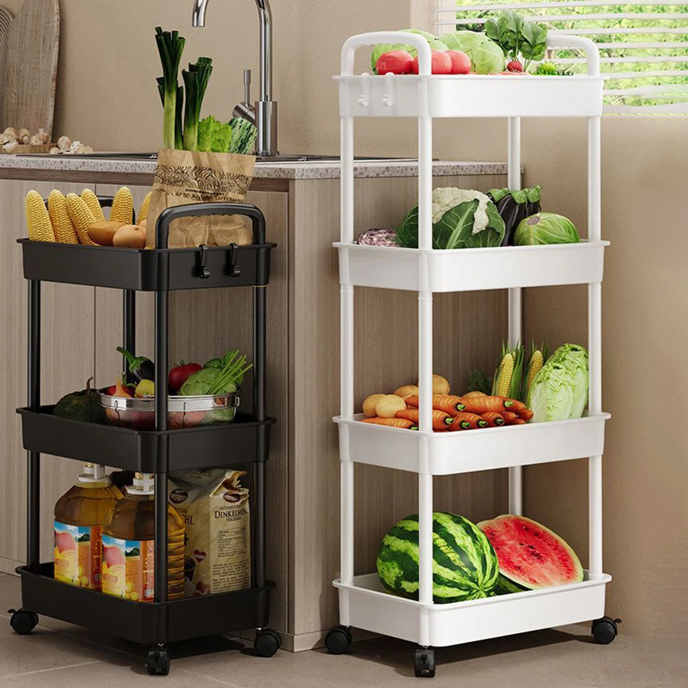 Household Cart Floor Storage Rack, Multi-Functional Kitchen Storage Cart, Movable Storage With Wheels, Multi-Scene Application