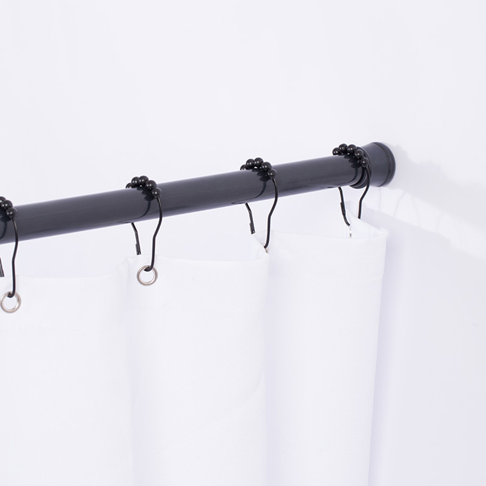 Ganchos de Metal para anillos de cortina, rodamientos de bolas de rodillo de ducha, Clips colgantes silenciosos, decoración del hogar, accesorios de baño, 12 Uds.