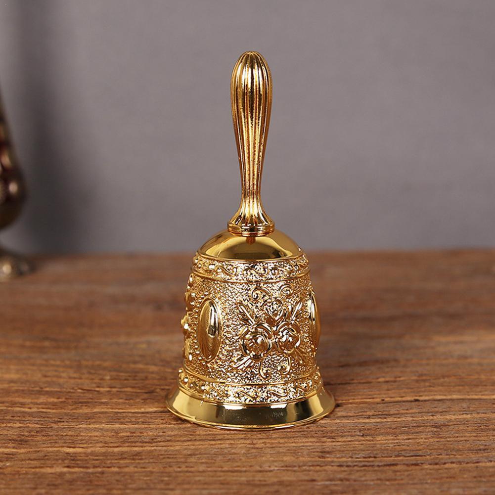 1Pcs Hand Bell Metal Tone Copper Ring Alarm Hand Hold Bells Call Tea Xmas Bell Dinner Service Bell Desktop Bells Bells Game J4N9