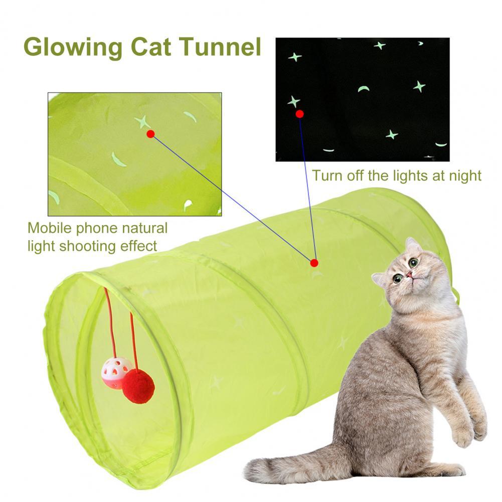 Kat Buis Speelgoed Opvouwbare Cat Tunnel Inklapbare Verlichten Verveling Interessante Huisdier Kitten Tunnel Huis