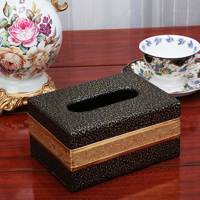 Leather Drawer Box European Style Household Tissue Box Towel Napkin Tissue Box Office Home Hotel Decorative Tissue Boxes: small-B