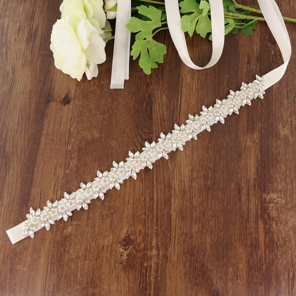 Luxe parelriem voor trouwjurken, bruidsjurkaccessoires, bruidsjurkriem, bruidsmeisjesriem, avondfeestjurkriem, scs 275: Gebroken wit