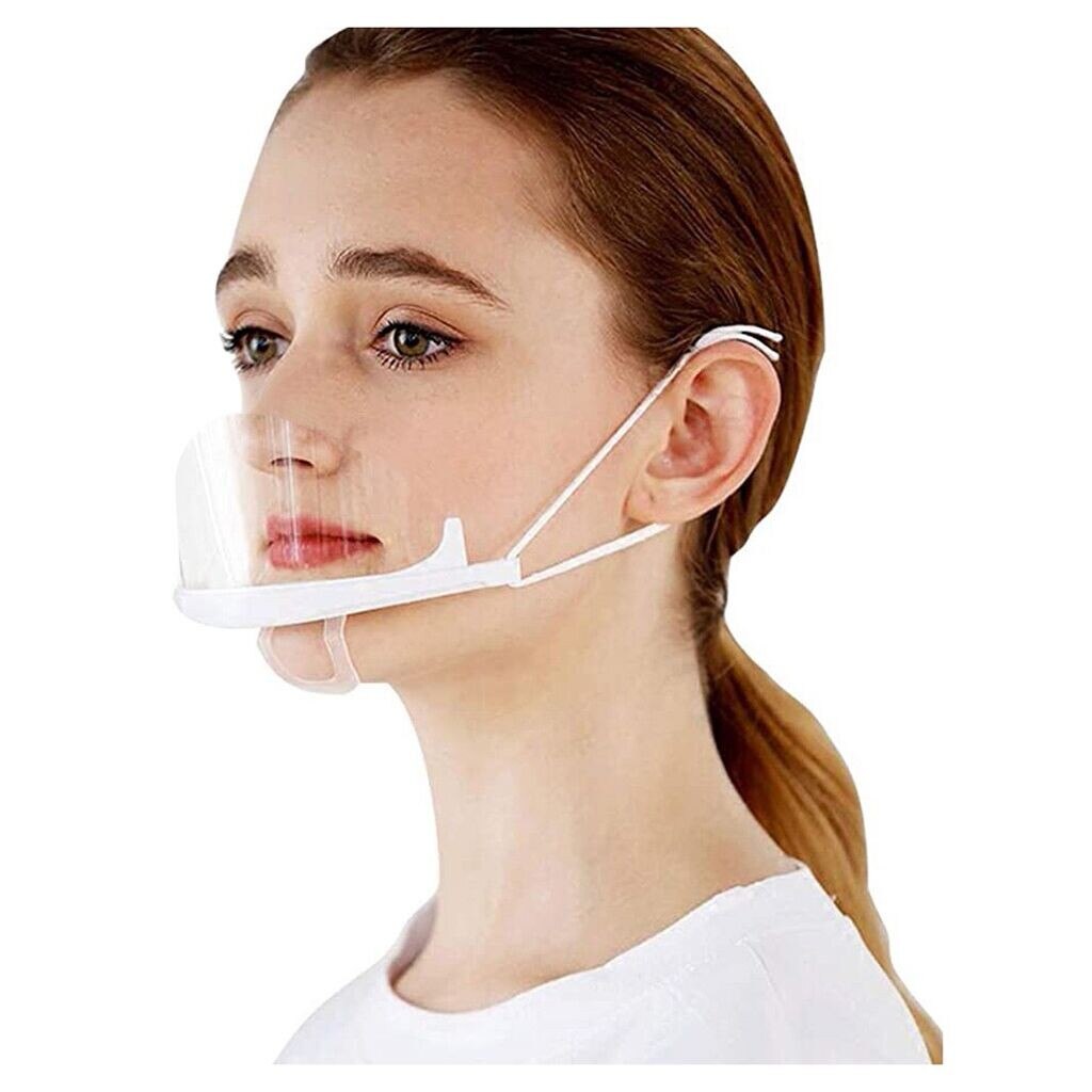 10PC Transparent Smile Mask Catering Waiter Chef Anti-Fog Hygiene Masks Special Food Plastic Kitchen Restaurant Sanitary tool