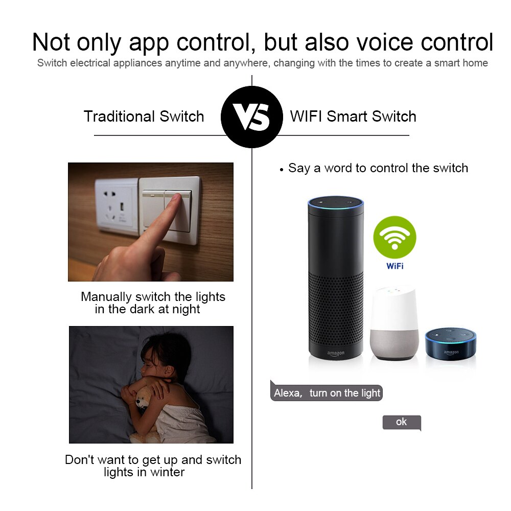 Tuya APP Wifi Smart Switch Timer Wireless Switches Smart Home Automation Compatible Module with Alexa Google Home