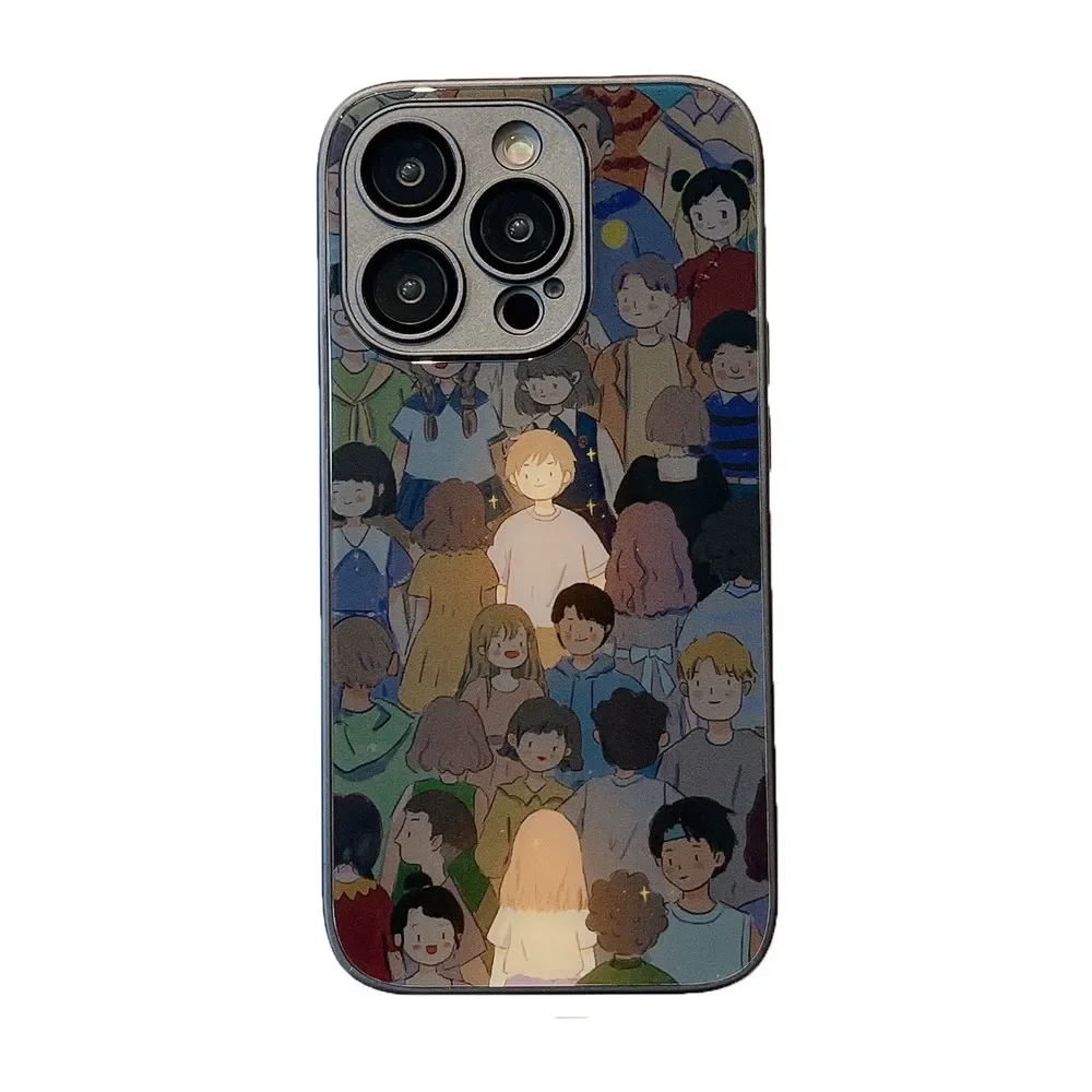 Fundas de teléfono acrílicas para parejas, funda protectora para Iphone 15, 14 Pro Max, 13, 11, 12 Pro Max, Xs Max, Xr, X: Mezclilla / Negro