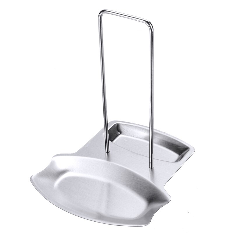 2in1 Stainless Steel Pan Stand Pot Clip Cover Lid Spoon Rest Holder Rack Multifunctional Kitchen Cookware Stand Tools