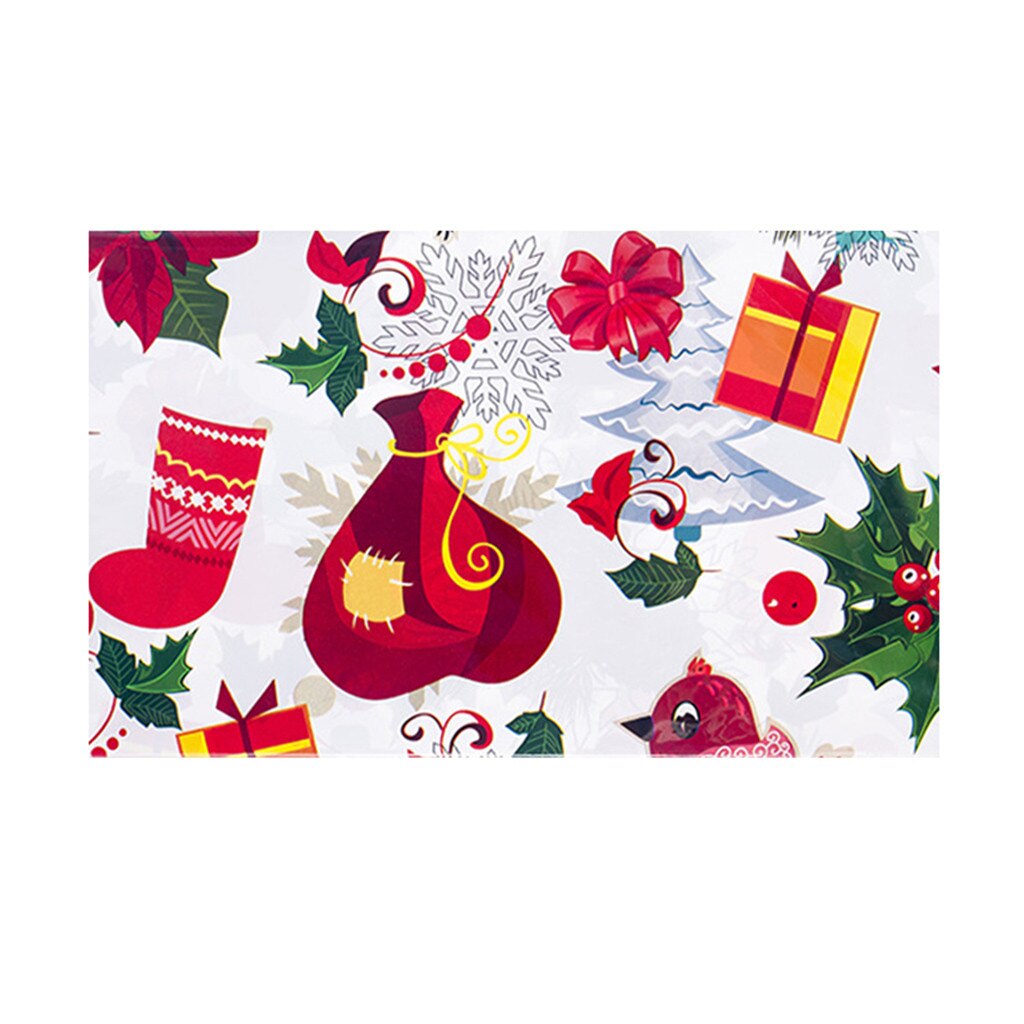 25# Christmas Tablecloth Disposable Merry Christmas Rectangular Printed PVC Cartoon Tablecloth 110*180cm Table Dust Cove