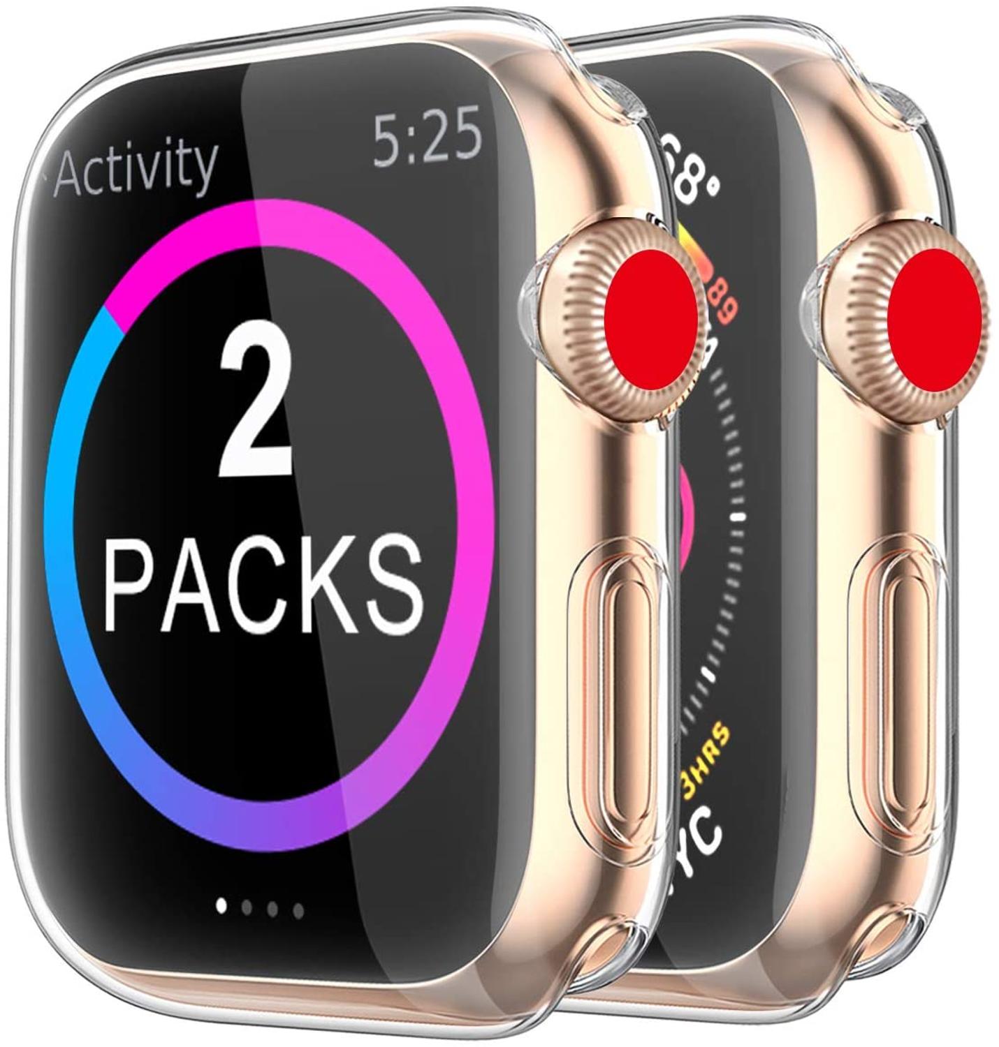 Hoesje voor apple watch 5 44mm 40mm 42mm 38mm screenprotector voor iwatch serie 5 4 3 tpu hd doorzichtig ultradunne algehele hoes