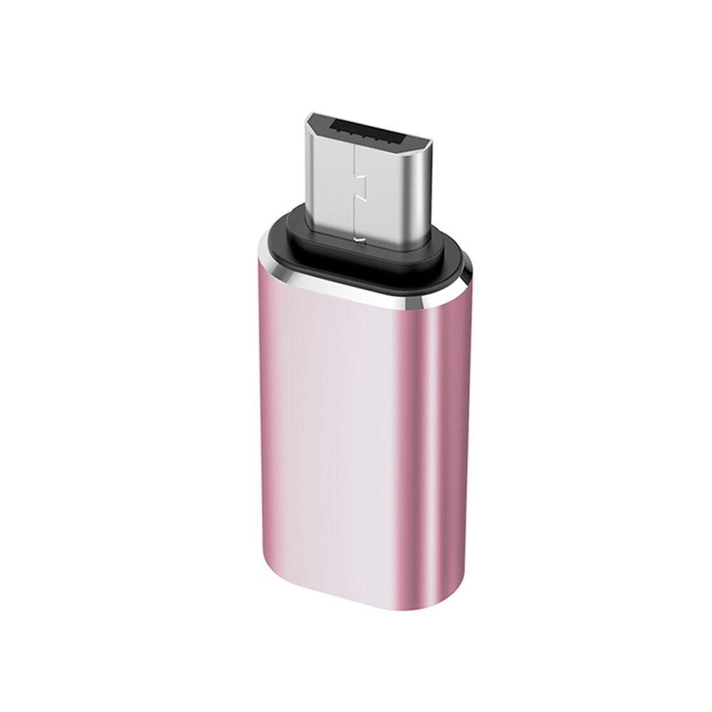 Typ-C Adapter USB C zu Micro USB Kabel Legierung Micro USB Stecker auf Typ C Weibliche Adapter Konverter anschluss für Telefon Tablet: Rose red