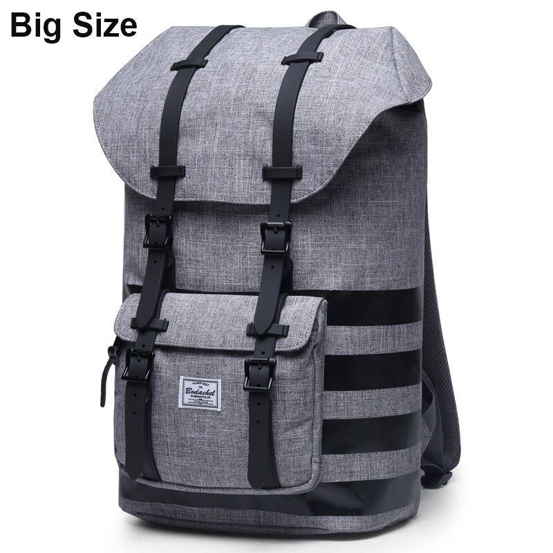 Mochila de viaje Bodachel para hombre y mujer, mochila para portátil de 15,6 pulgadas, mochila para hombre de gran capacidad, mochila turística, mochila a dos: Gray with stripes