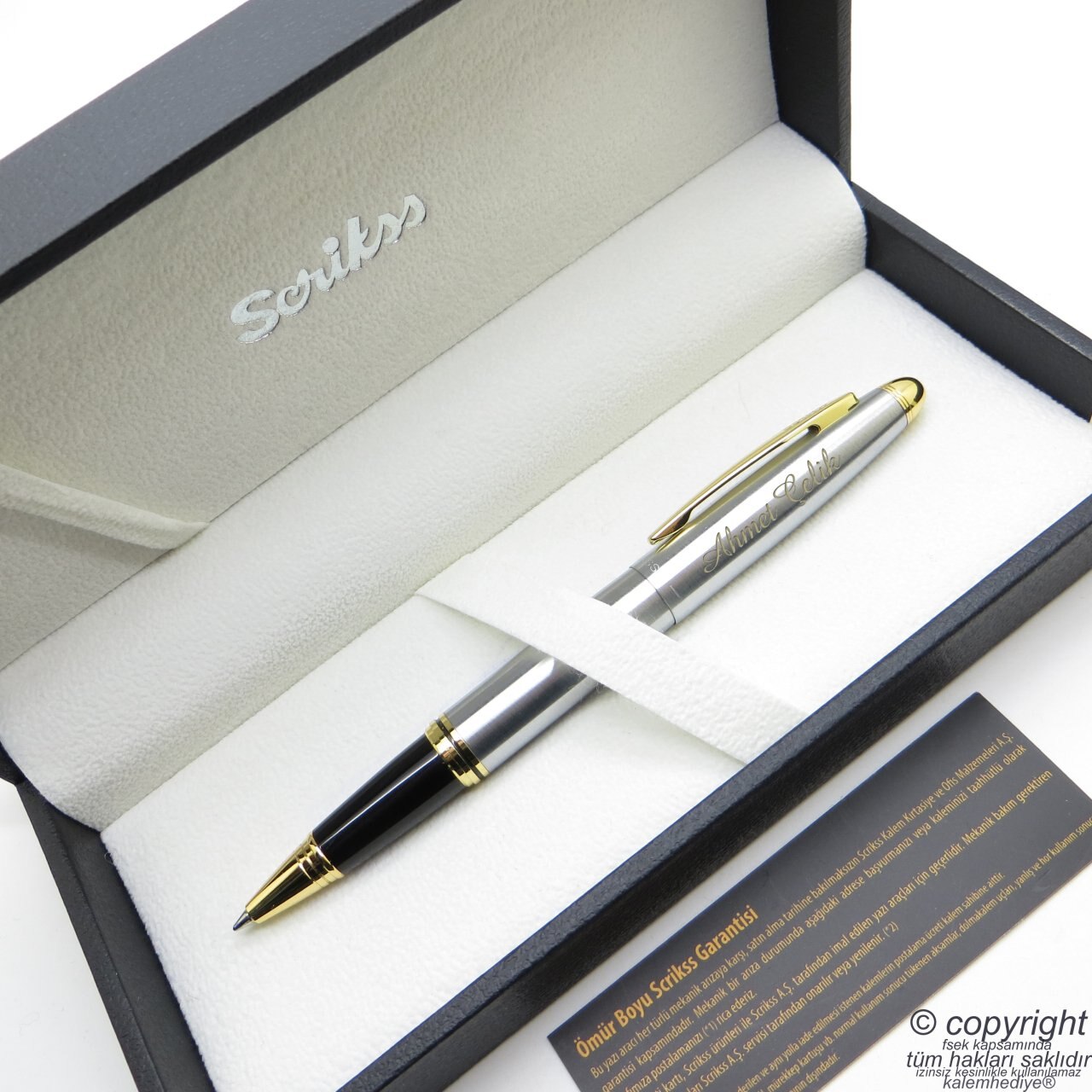 Scrikss 88 cromo oro rodillo pluma | Scrikss pluma | Pluma de la İsme pluma especial |