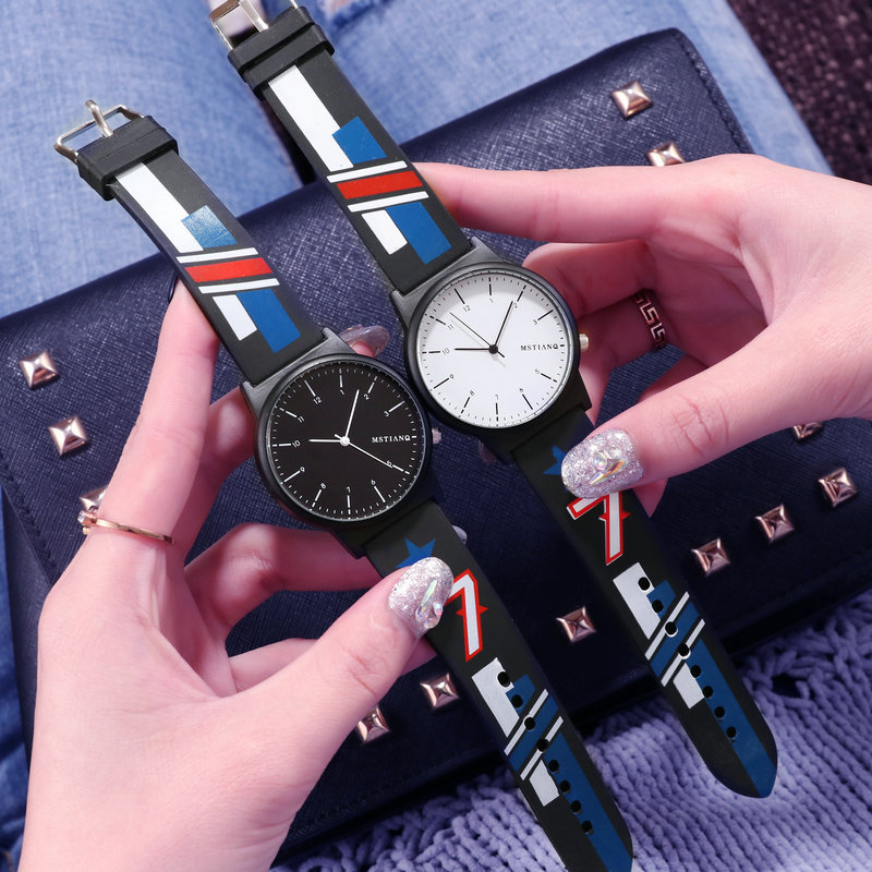 2 stuks/partij paar horloges dames heren casual siliconen band polshorloges klok dames quartz horloge relogio feminino: 1
