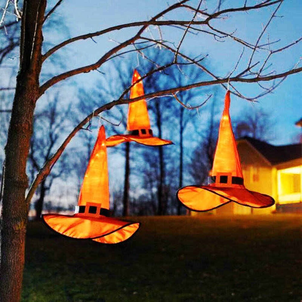 Halloween LED chapeau lumineux fête décoratif brillant sorcière chapeau enfants