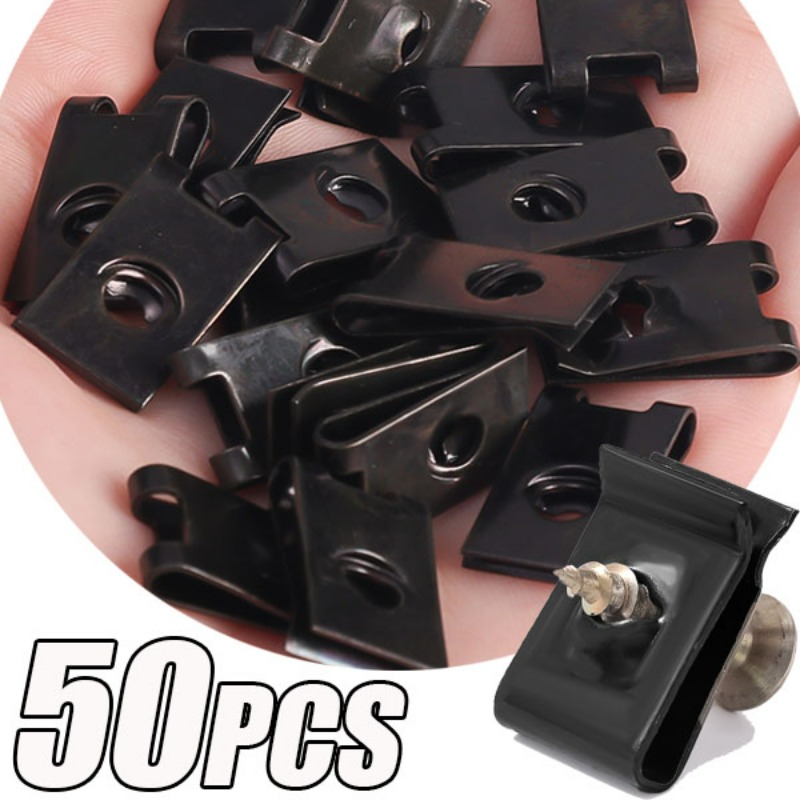 Auto selbstschneidende Schrauben U-Clips Stoßstange Kotflügel Zierplatte Befestigungselemente Automotive Metall U-Clips Auto Stoßstange schwarze Klemmen
