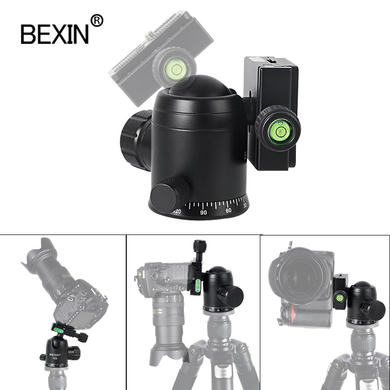 Bexin K-36 Roterende Statief Hoofd Foto Camera Stand Balhoofd Panoramisch Schieten Hoofd Dslr Viedo Mount Adapter Voor Punt Camera