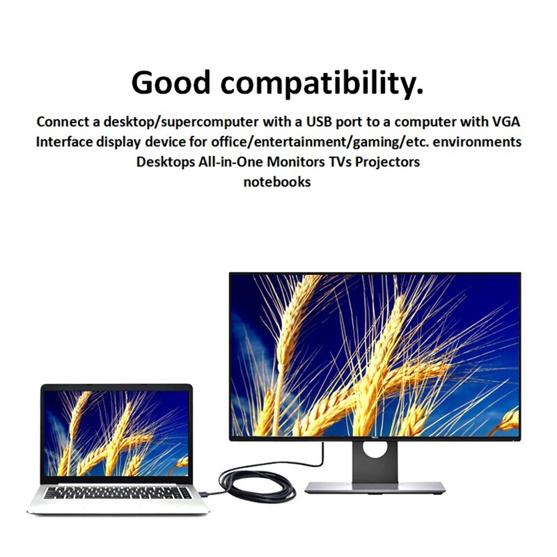 -USB Kabel 3.0 Male Naar Vga Male 2M Usb Naar Vga Adapter O Video Converter Kabel