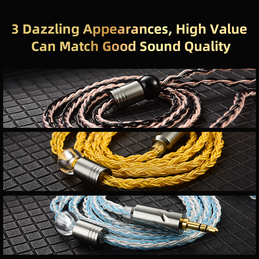 QKZ T1 8 Core TC Silver Plated Hifi Earphone Update Cable MMCX/2Pin Connector Use For QKZ ZXN ZXT ZXD ZX2 ZAX2 ZX1 ZX3