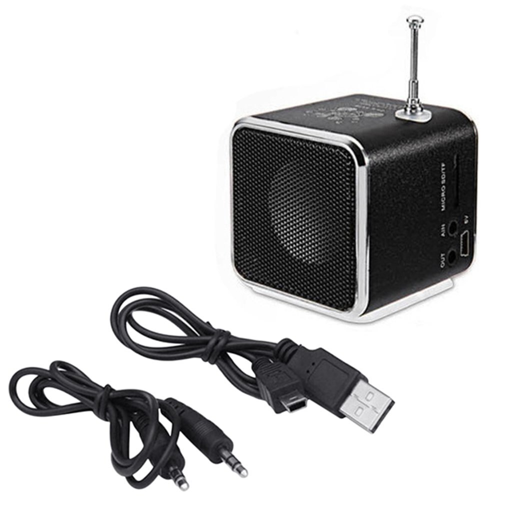 Draagbare Td-V26 Digitale Fm Radio Speaker Mini Fm Radio Ontvanger Met Lcd Stereo Speaker Ondersteuning Micro Tf Card: Black