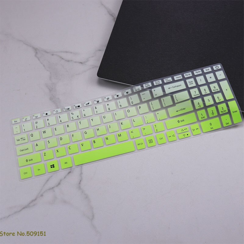 Dla Acer Aspire 7 A715-74G 2020 A715 74G 2020 a715-74g-5017 15.6 cal silikonowy Notebook Laptop klawiatura Protector skóry pokrywa: Gradual green