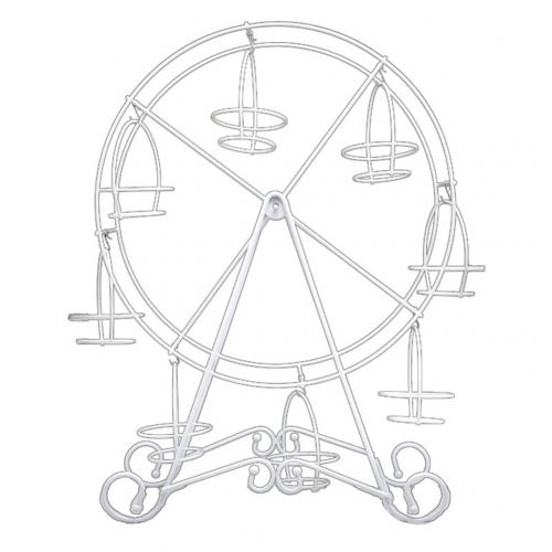 Soporte metálico para Magdalenas con forma de noria, soporte de exhibición para tartas y fiestas de cumpleaños y bodas: Blanco