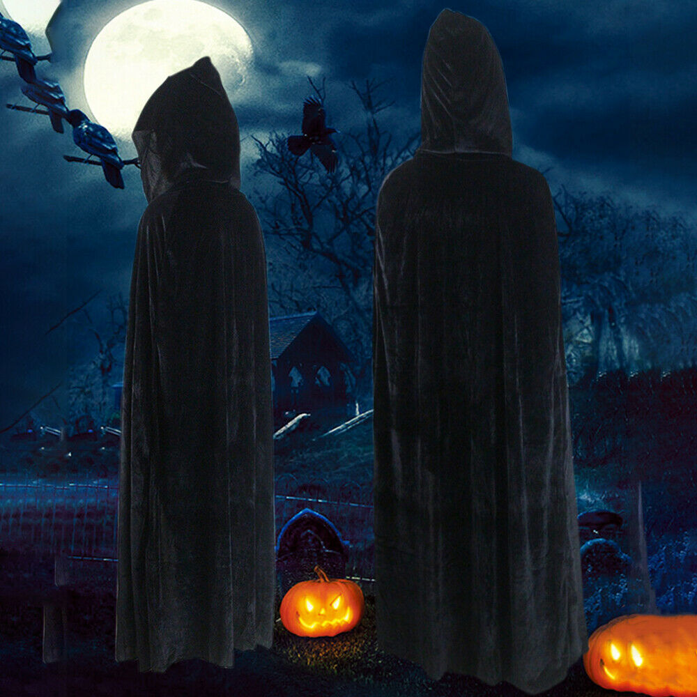 Cape de mort en velours pour adultes, Cape de Vampire, à capuche, fantaisie, pour Halloween, unisexe, 5 couleurs, tendance