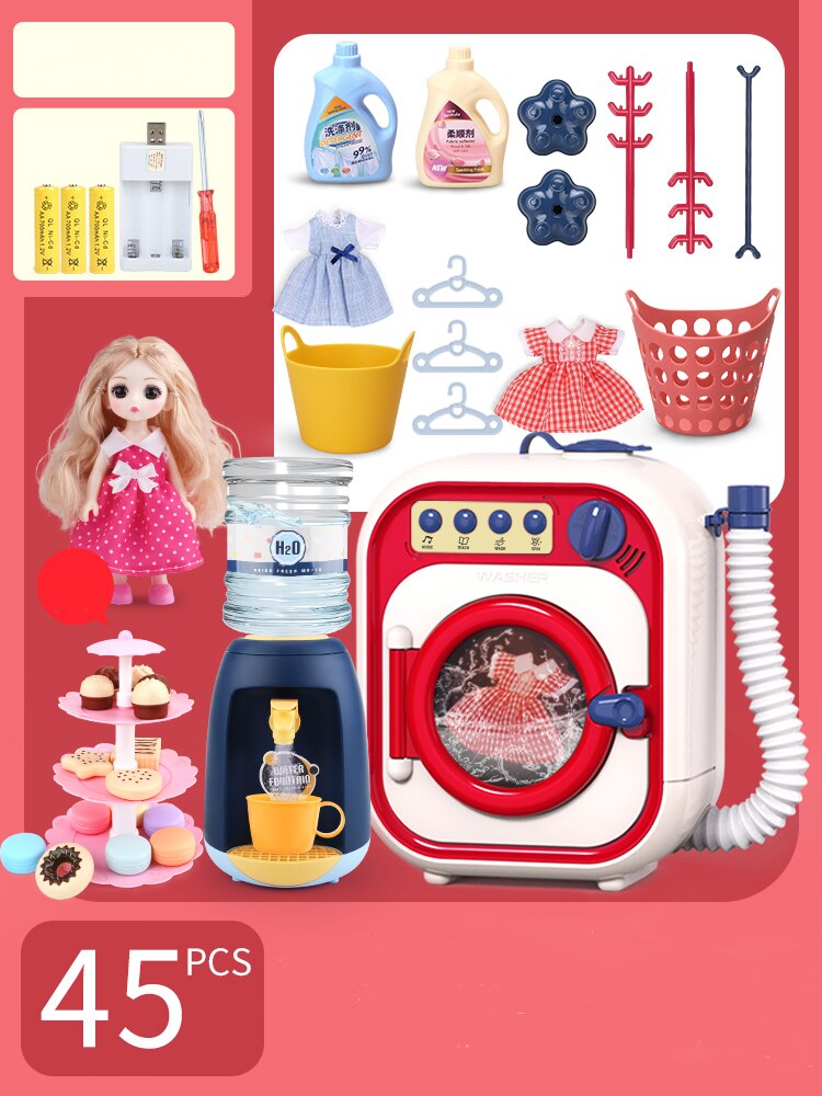 I bambini fingono di giocare a casa Set di giocattoli finta pulizia della casa simulazione lavatrice elettrodomestici lavori domestici Design giocattoli per bambini regalo: 006