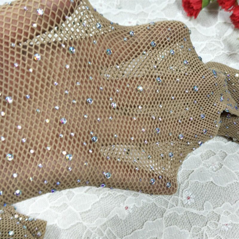 sexy glitter liten mesh tynn strømpebukse kvinner individualitet skinnende nettingtights selger godt: kaki