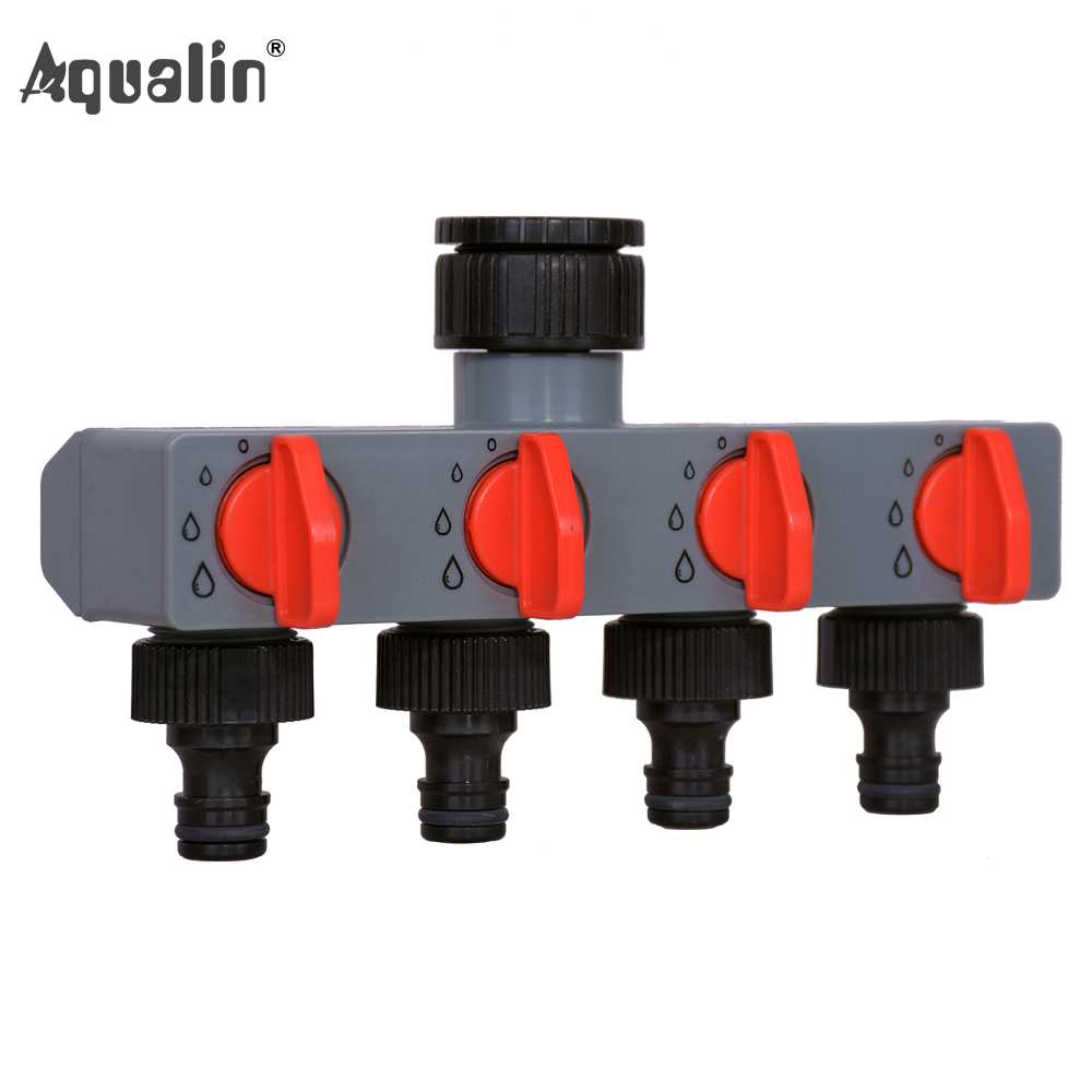 4 Way Water Distributor Tap Adapter ABS Plastic Connector Hose Splitters for Hose Tube Water Faucet#27208