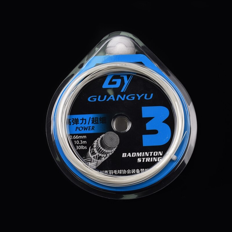 Corde da Badminton durevoli da 0.66mm ad alto polimero linea da Badminton elastica da 30 libbre da 30 libbre linea da palla in fibra di seta ad alto suono: WHITE