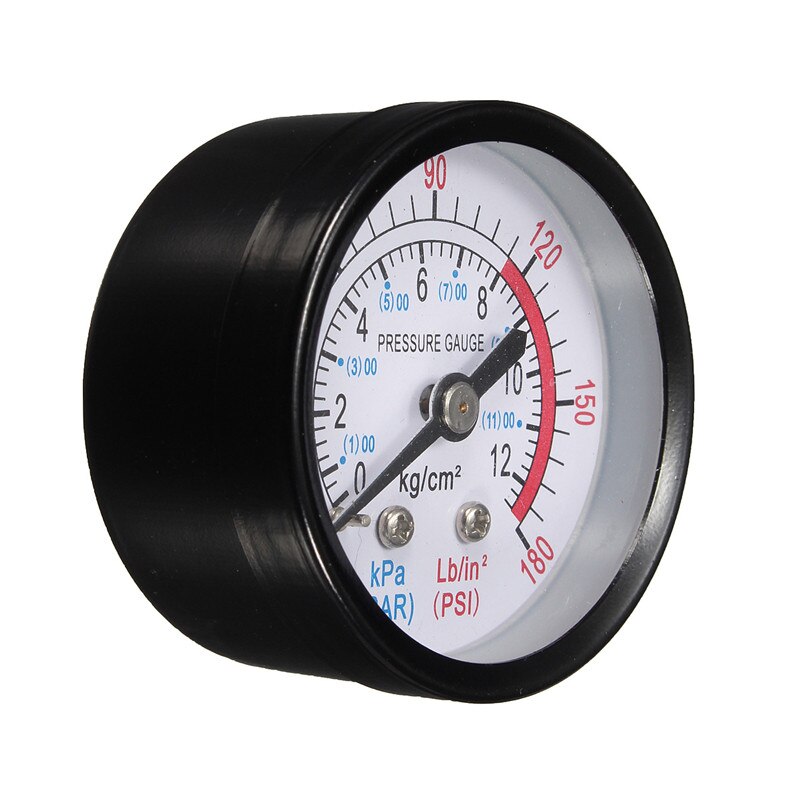 Bar Luchtdrukmeter 13Mm 1/4 Bsp Draad 0-180 Psi 0-12 Manometer Dubbele Schaal Voor air Compressor