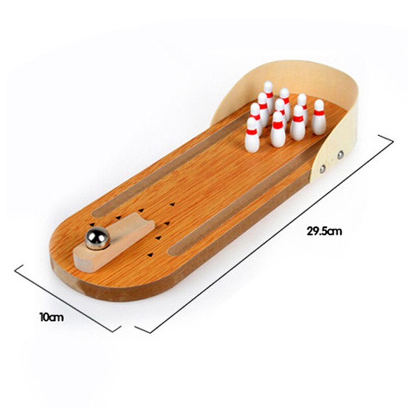 Mini Bowling Game Wooden Mini Bowling Set for Kids Adult Party Fun