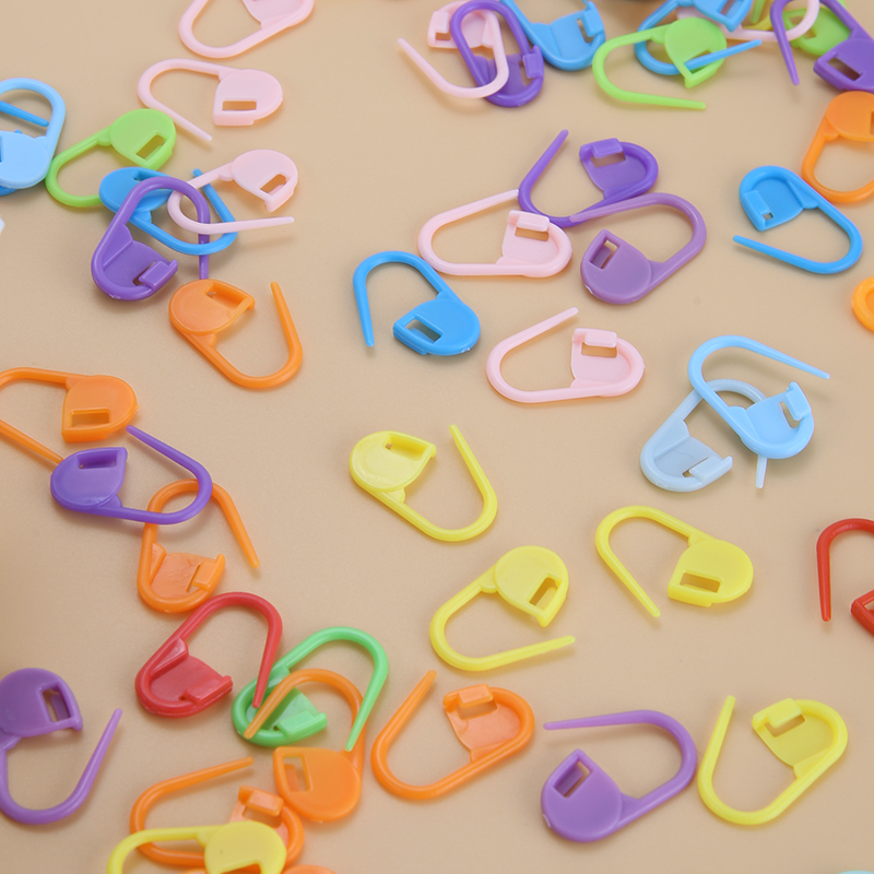 Paquete de Mini marcadores de punto de bloqueo de ganchillo para tejer, tarjeta de felicitación para bebé, soporte de marcadores de plástico, Clip de aguja artesanal