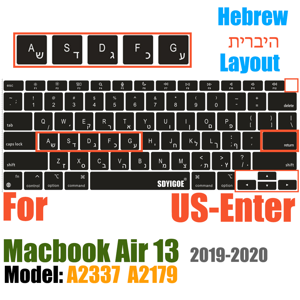 Keyboard Cover For MacBook Air 13 inch Release A2337 M1 A2179 with Touch ID Waterproof Protective Silicone Skin: Orange