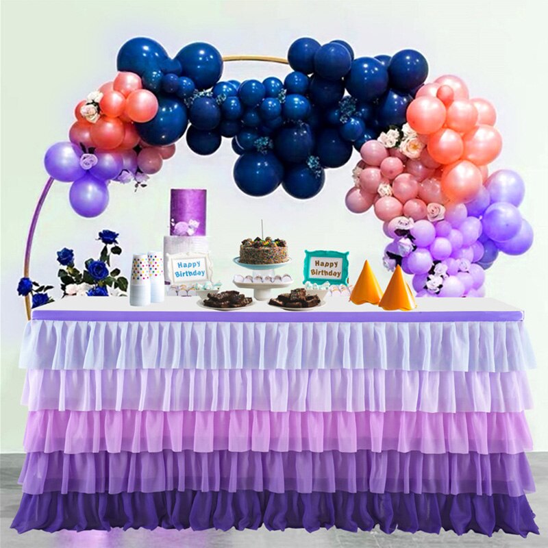 Falda de mesa de tul de arcoíris de unicornio, falda de mesa de sirena, faldas de tutú para Baby Shower, cumpleaños, boda, decoraciones de despedida de soltera
