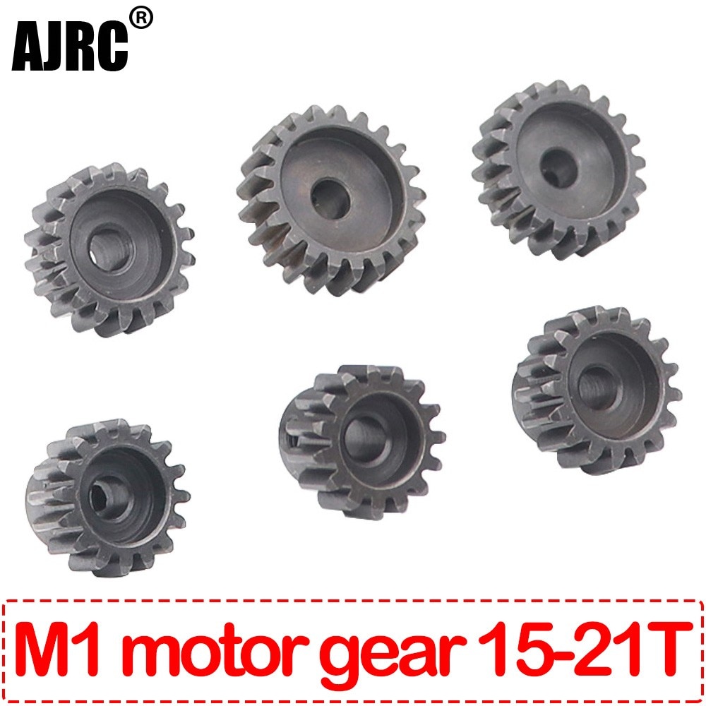 Ajrc M1 5Mm 15T 16T 17T 18T 20T 21T Zwart Stalen Metalen Pinion motor Gear Voor 1/8 Rc Model Auto Motor