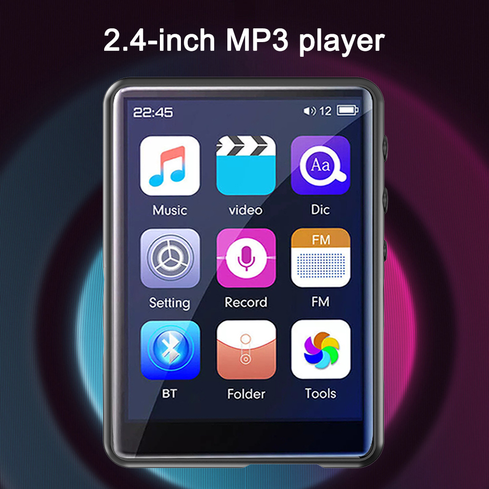 2.4-Inch Touchscreen bluetooth 5.0 MP3 Player With Speaker/FM Radio/Recorder/E-book/Picture High Fidelity Music Mlayer