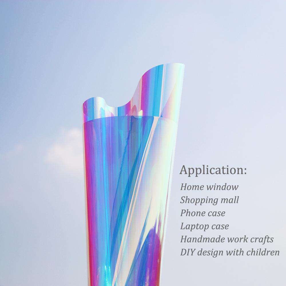 20 "/50cm szerokość samoprzylepne folie okienne holograficzna prywatność folia zaciemniająca okna barwione arkusze klamry na okno kontrola ciepła anty UV płyta winylowa