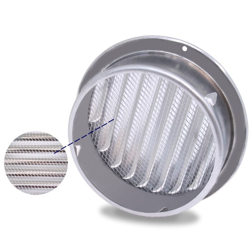 200mm Home Stainless Circle Air Vent Grille Ducting Ventilation Cover Stainless Steel Louver Air Vent