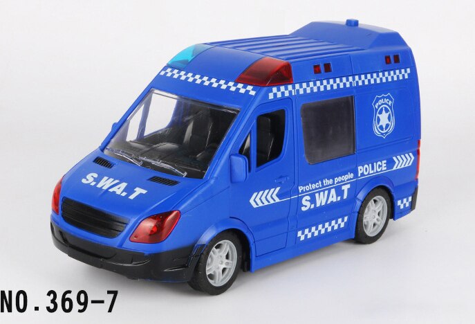 Rc Ambulance Toys For Kids Vehicle Model Remote Control Commercial Vehicle Fire Engine Special Police Car Baby Children Toy: Blue