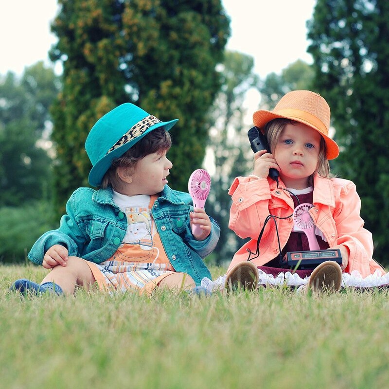 Mini Handheld Fan Battery Powered Rechargeable Battery, Pink