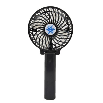 Mini ventilador de mano portátil plegable ventiladores eléctricos de refrigeración con luz LED 3 velocidades ventiladores de escritorio Personal para niños Bebé Hogar al aire libre: Black