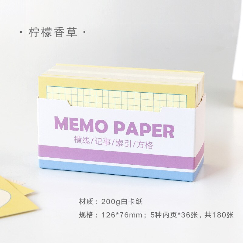 Notepad Met Doos Horizontale Grid Memo Geen-Sticky Dikker Bericht Notes Kawaii Ins Papeleria Briefpapier Kantoor Schoolbenodigdheden: C