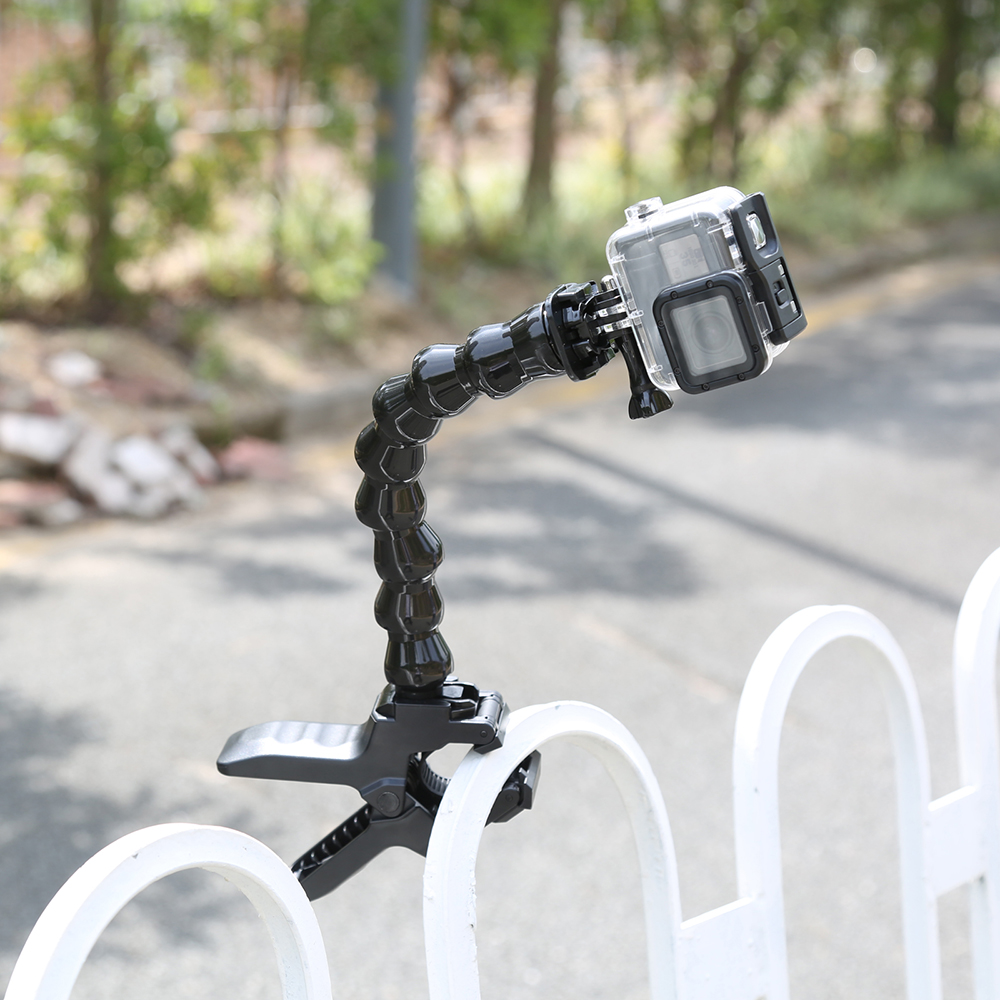 Atire 8 joint ajustável tripé montagem flex pescoço gooseneck para gopro hero 8 7 6 5 4 yi 4 k sjcam sj7000 h9 ação acessório da câmera