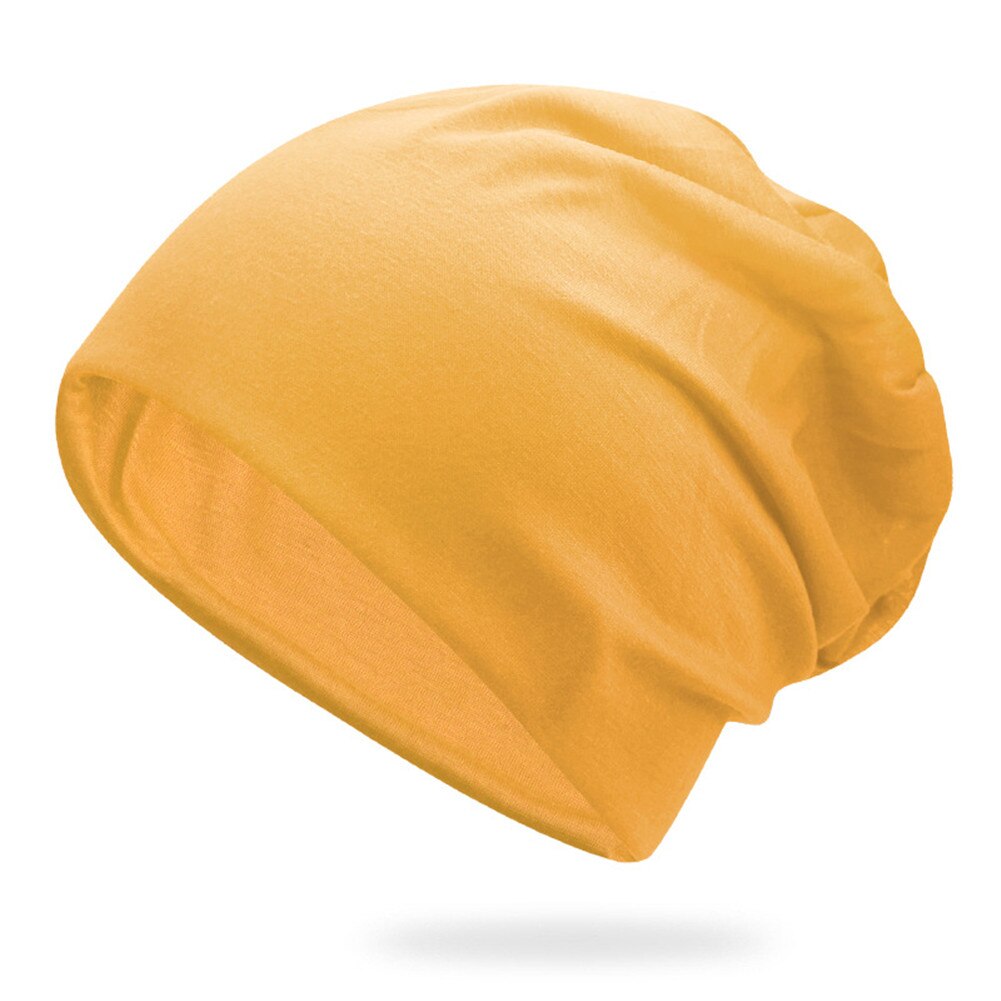 Women Men Stylish Beanie Hat Thin Hip-hop Soft Stretch Slouchy Outdoor Skull Cap Suitable for spring autumn summer hat: Yellow